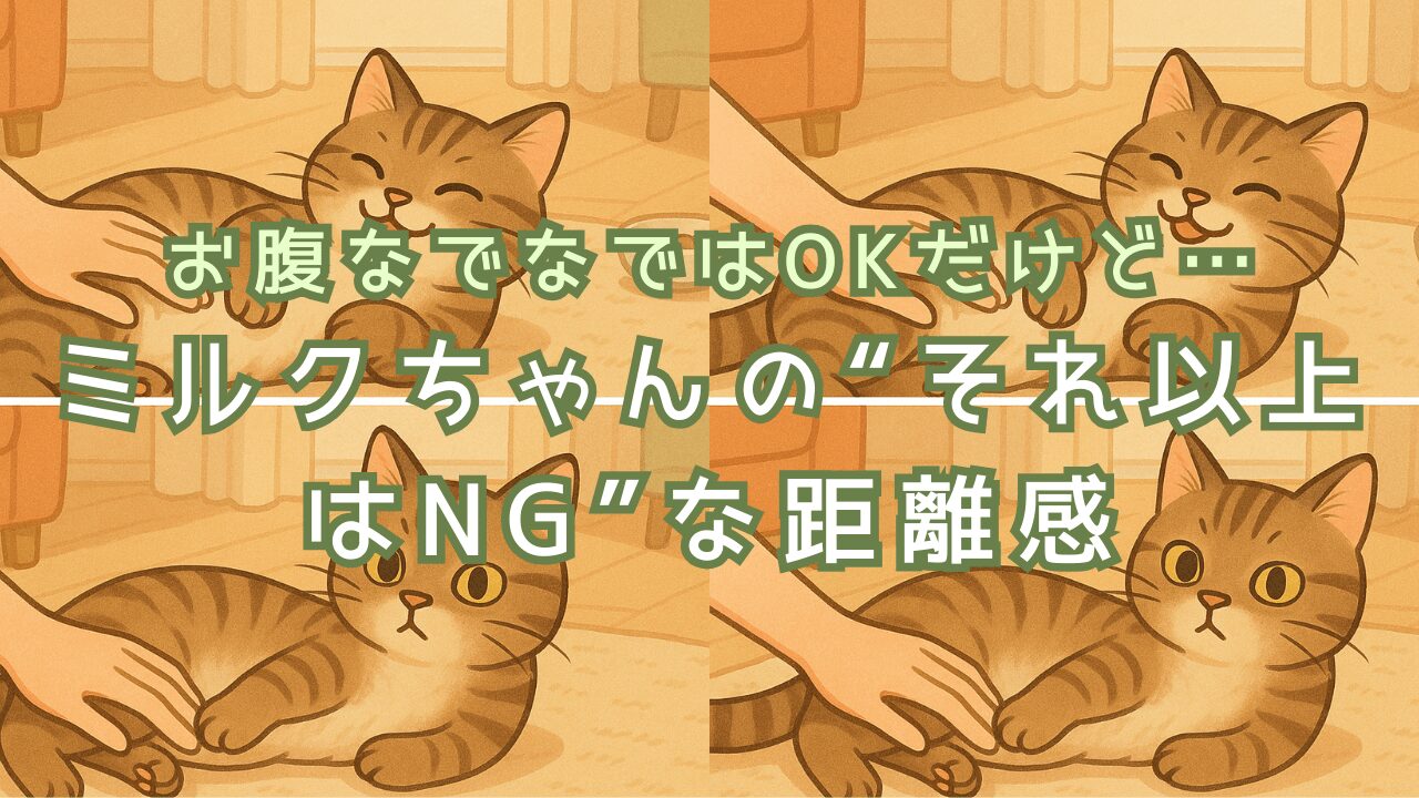 お腹なでなではOKだけど…ミルクちゃんの“それ以上はNG”な距離感